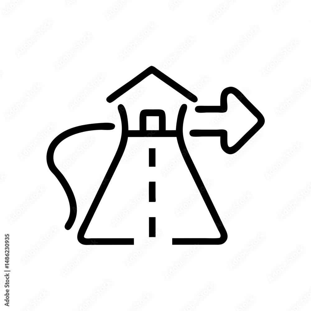 Aufkleber Road Icon Representing Property Accessibility and Infrastructure Connection