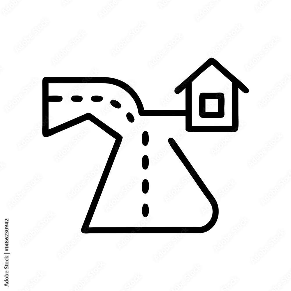 Aufkleber Road Icon Representing Property Accessibility and Infrastructure Connection