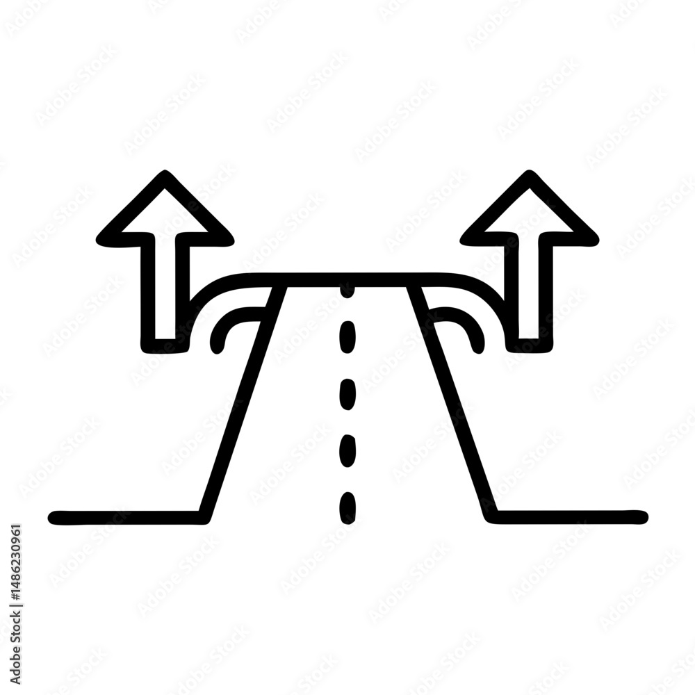 Aufkleber Road Icon Representing Property Accessibility and Infrastructure Connection