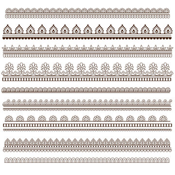 Mehndi, Indian Henna tattoo. Decorative pattern in ethnic oriental style, design elements