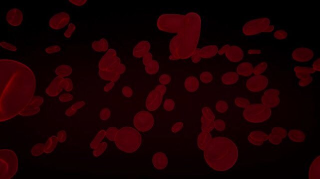 Red blood cells and sugar cubes dissolving, representing decreasing blood sugar levels