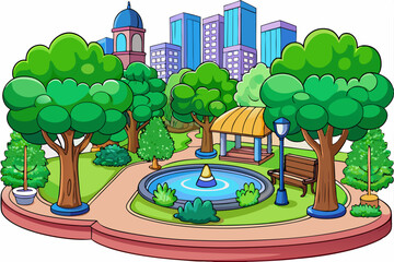 cartoon city landscape