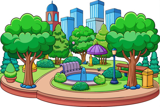 cartoon city landscape