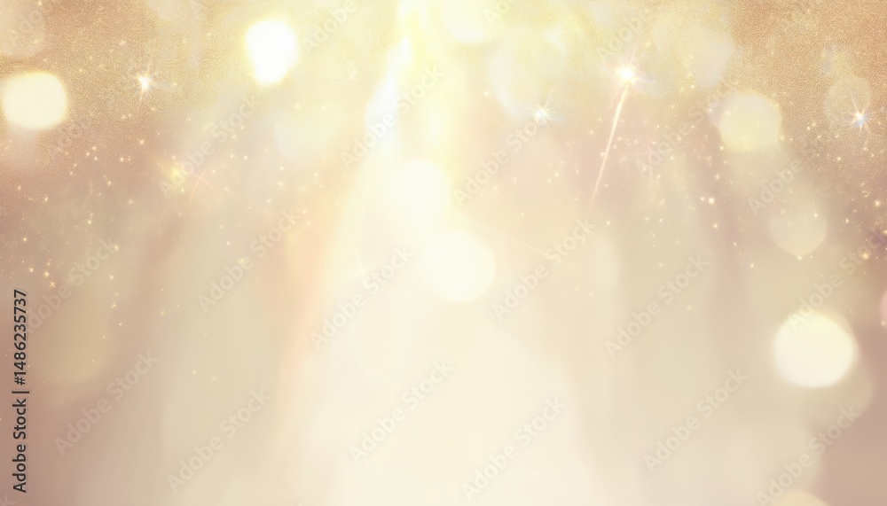 Poster ethereal golden bokeh light texture with soft glitter glow for luxury branding, elegant web design, 