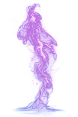 Purple Smoke Swirl on Transparent Background.