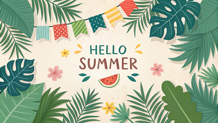 summer background with palm trees