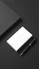 Generative AI presents a minimalist workspace with a pen and notepads
