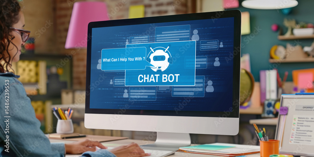 Poster chatbot software application for brisk online business that automatically reply to customer question