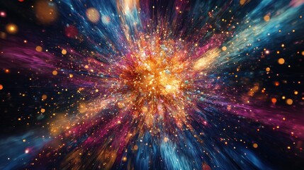 Fototapeta premium Exploding virus particle, covid, representing hope and transformation. 