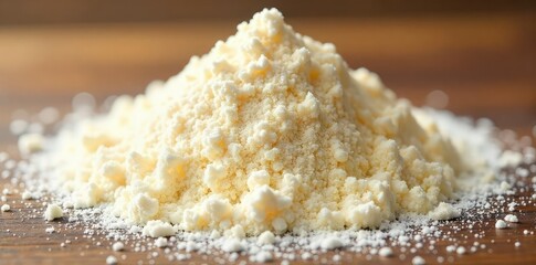 A fluffy cloud of delicate powder pastry, ready to be baked into delicious treats Golden-brown, light and airy texture, perfect for cakes, cookies, and more , sugar, eggs, food