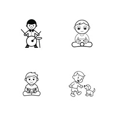 boy and girl vector illustration