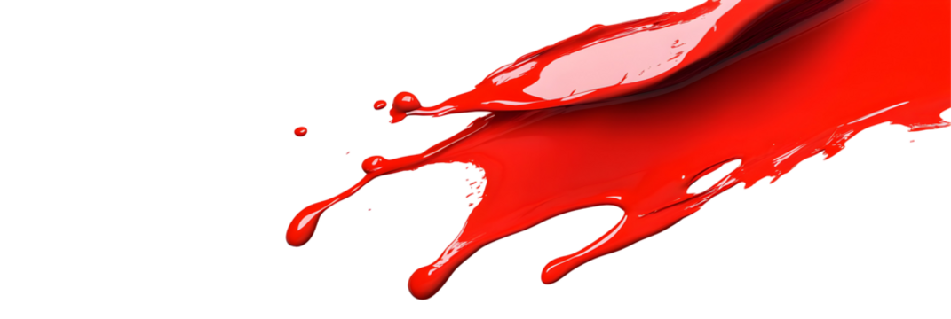 Dynamic crimson paint splash on absolute black, captivating artistic flow