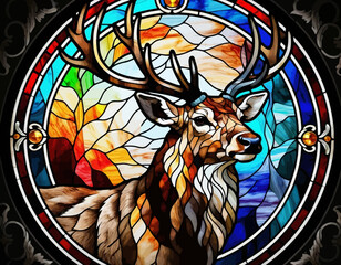 stained-glass-deer-art-colorful-buck-illustration-unique-animal-design-vibrant-glasswork-elegant-deer-motif-stained-glass-artwork