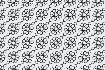 Interconnected Floral Star Pattern Seamless Vector
