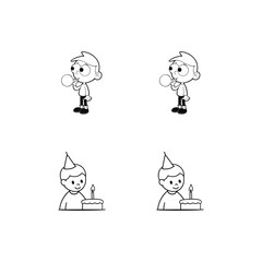 set of funny cartoon character