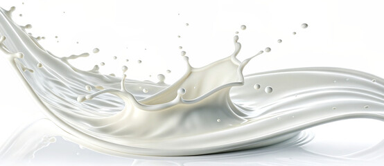 milk splash on a white background, transparent