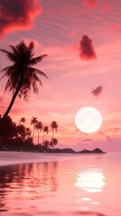 Tropical sunset paradise