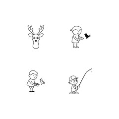 set of funny cartoon animals