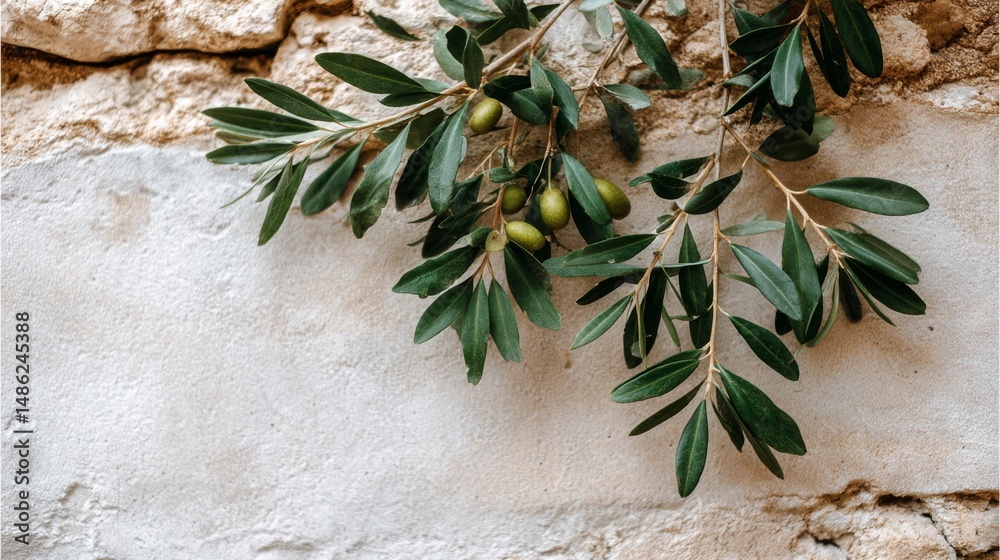 Fototapete close-up of olive tree leaves showcases their unique textures and shapes under gentle natural lighti