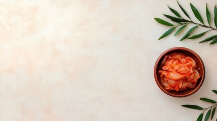 Delicious Kimchi in Wooden Bowl: A Culinary Delight