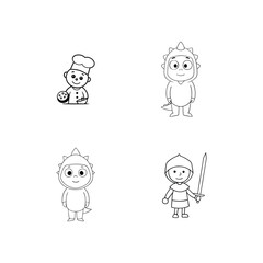 set of funny cartoon characters