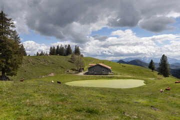 Almhütte auf der Farrenpoint bei Bad Feilnbach, Bayern, Deutschland