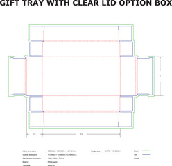 Gift Tray Packaging Design Clear Lid Option Box Template
