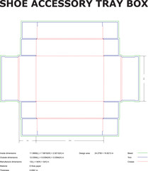 Shoe Accessory Tray Box Design Template Packaging Diagram