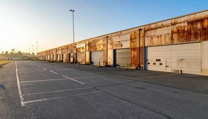 Fototapeta premium Rustic Loading Docks in Soft Morning Light at Distribution Center