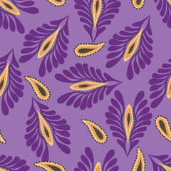 Trendy floral seamless pattern. Simple red and beige daisy. Spring flower template for packaging, postcards, textile printing, wallpaper. Hand drawn illustration isolated on white background