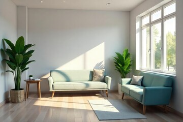 Friendly general practitioner's office waiting area, clean and inviting , wellbeing, doctor's office