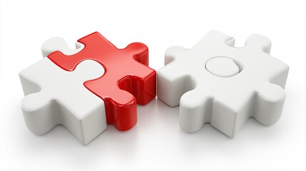 3D Puzzle Pieces Connecting Perfectly Representing Problem Solving Solution