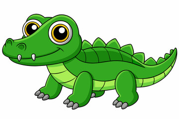 alligator vector on white background