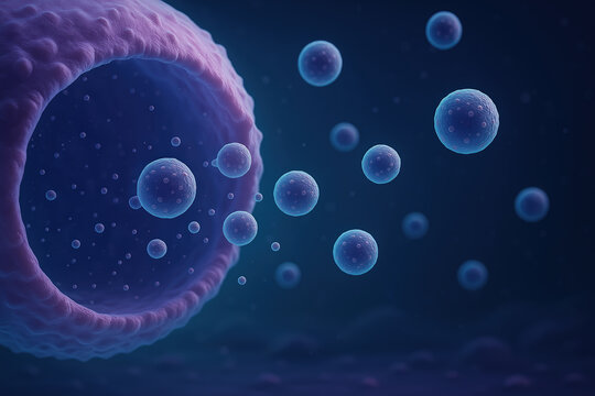 Dynamic Visualization of Extracellular Vesicles Released from Cell in Response to Stimulus in Scientific Animation