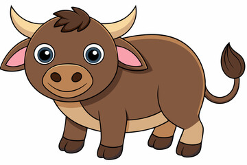 buffalo cartoon vector on white background