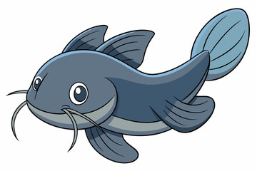 catfish vector on white background