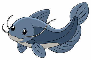 catfish vector on white background