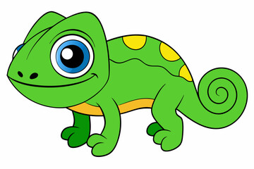 chameleon vector on white background