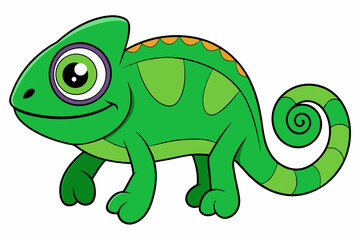 chameleon vector on white background