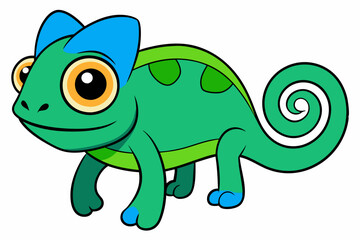 chameleon vector on white background