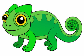 chameleon vector on white background