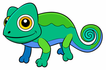 chameleon vector on white background