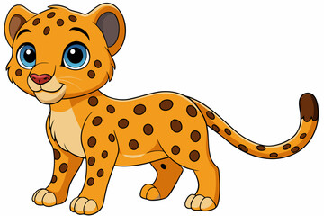 cheetah cartoon vector on white background
