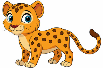 cheetah cartoon vector on white background