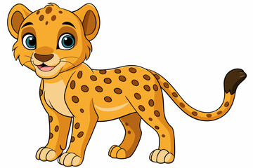 cheetah cartoon vector on white background