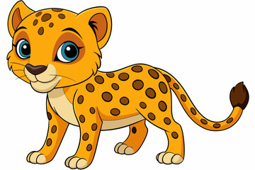 cheetah cartoon vector on white background