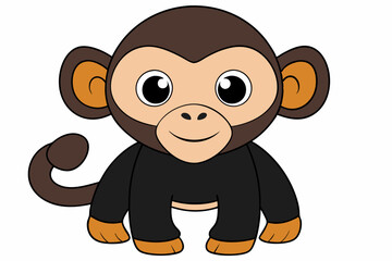Obraz premium chimpanzee vector on white background
