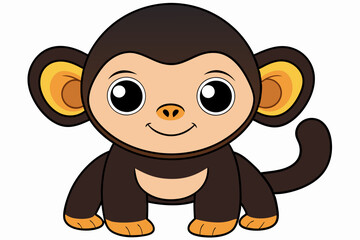 Obraz premium chimpanzee vector on white background