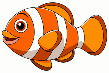 clownfish vector on white background