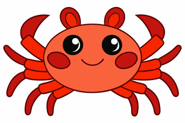 crab vector on white background